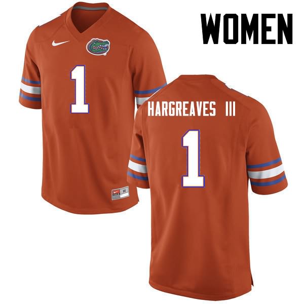 NCAA Florida Gators Vernon Hargreaves III Women's #1 Nike Orange Stitched Authentic College Football Jersey FWU6864EJ